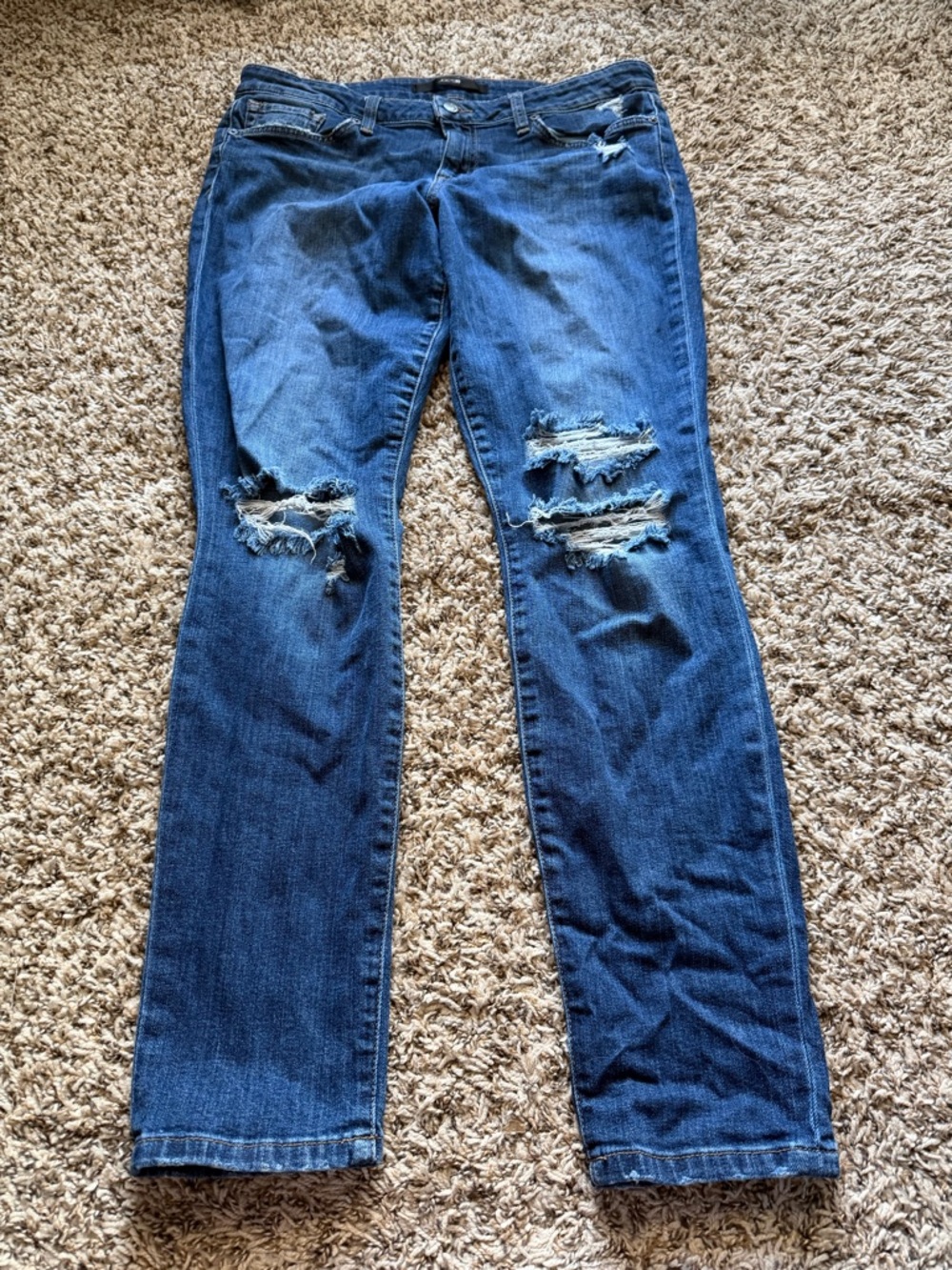 Joe's Jeans Distressed Dark Blue Skinny Jeans
